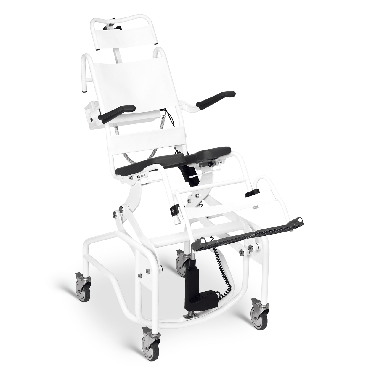 Height adjustable commode chair clearance